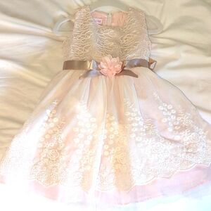 Bonnie Jean formal dress size 3T , Pastel Pink with bronze and lace